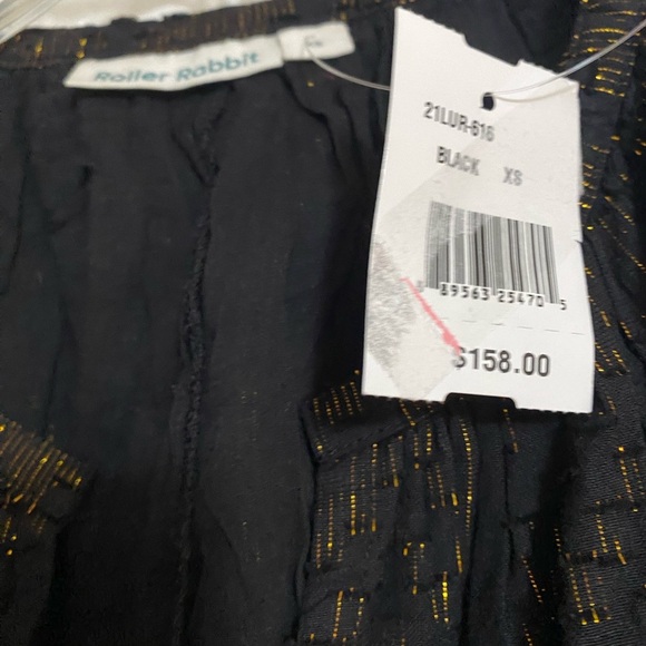 NWT Roller Rabbit Women’s Black & Gold Thread Shirt - Picture 5 of 8